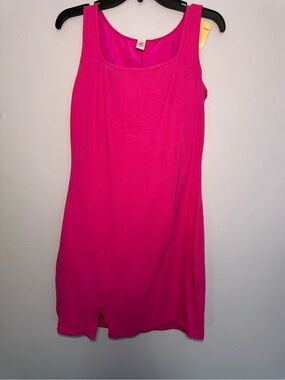 NWT 3XL Popilush Built in Shapewear Square Neck Mini Dress Pink FABULOUS!